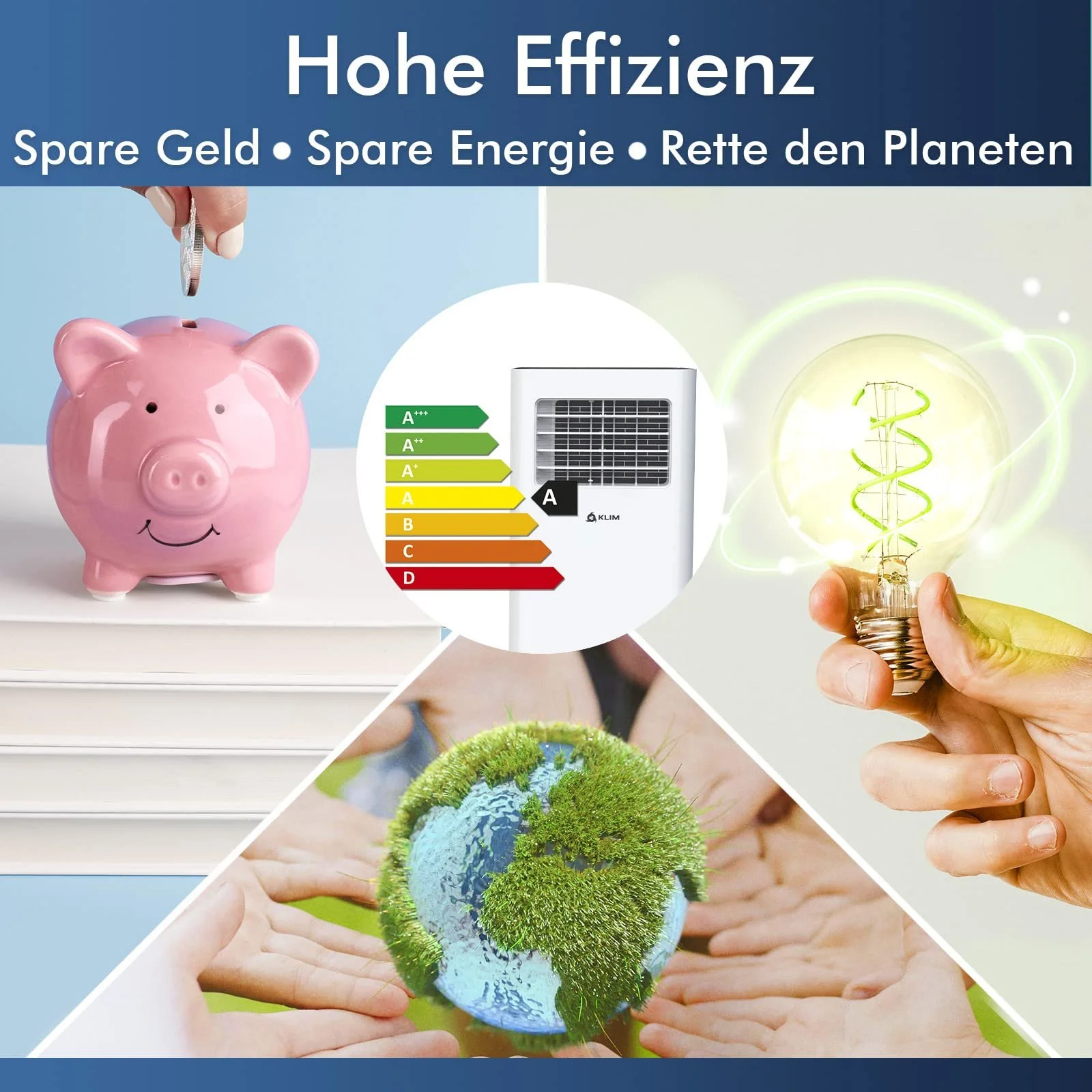 Мобільний кондиціонер KLIM K9000 3-в-1 9000 BTU з функцією осушення та дистанційним керуванням, фото №7