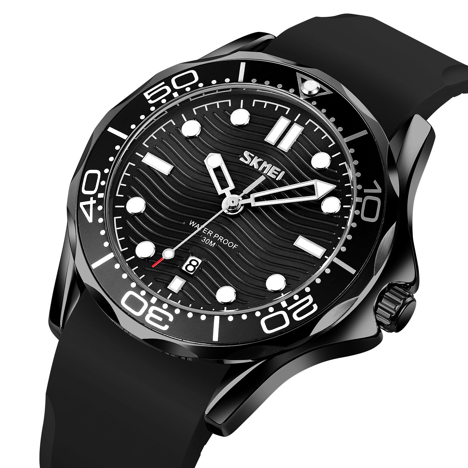 Годинник Skmei 9276 Black-Black з силіконовим ремінцем, фото №2