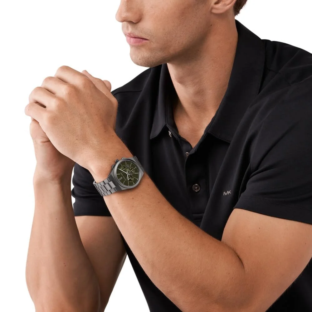 Мужские часы Кварцевый Хронограф Michael Kors Lennox со стальным браслетом, фото №2 Мужские часы Кварцевый Хронограф Michael Kors Lennox со стальным браслетом, фото №2
