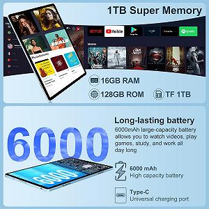 Планшет Bvlary X_50 10" 16/128 ГБ 2-SIM 8 ядер Android 14 8000mAh Blue synthetic.ua - Фото 1