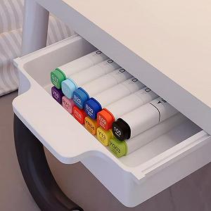 Подставка для ноутбука Складной портативный столик для кровати с подставкой для чашки Ящик для дивана Пол для чтения письма Белый synthetic.ua - Фото 1