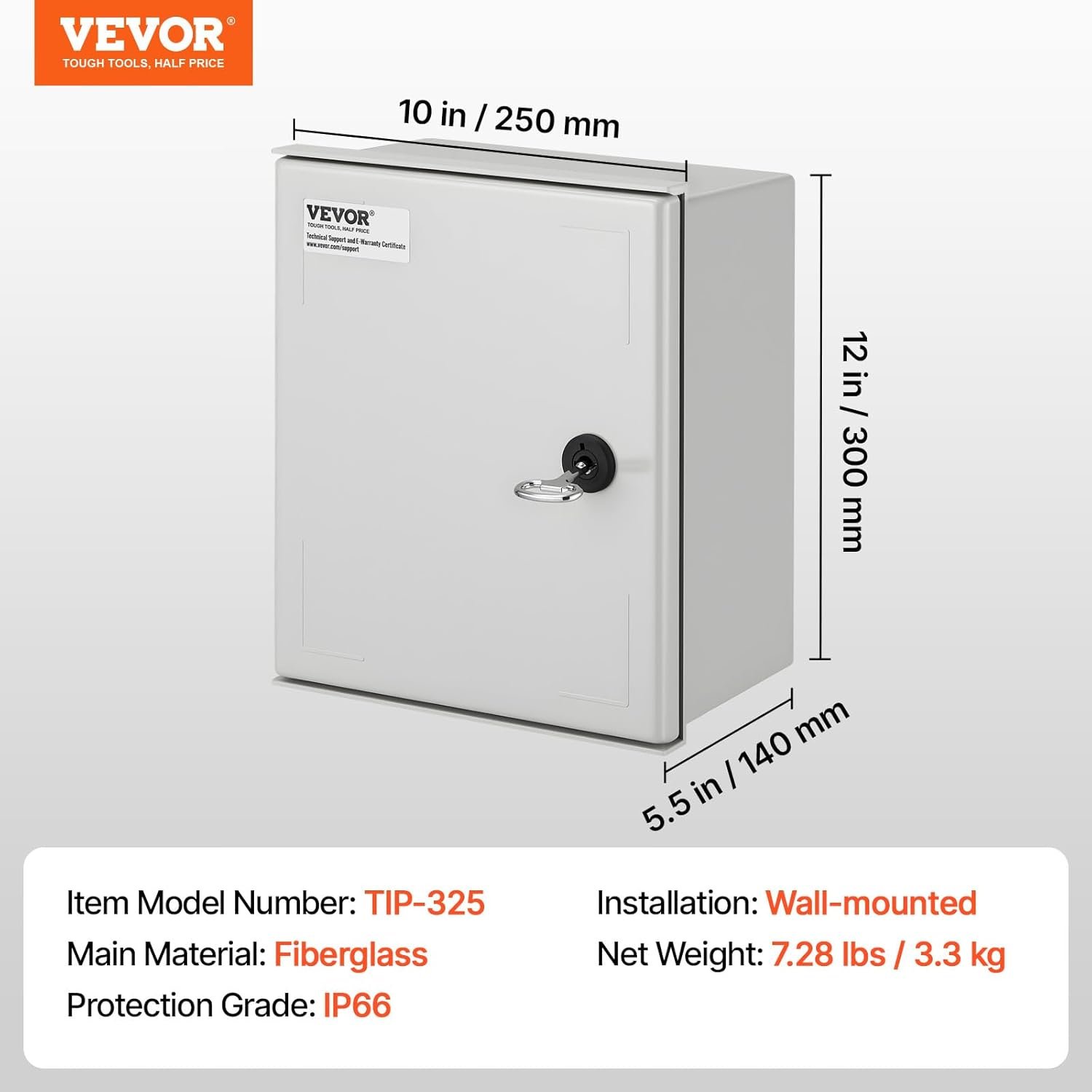 Сталевий корпус VEVOR NEMA DS-SMC-32514 Сірий, фото №9