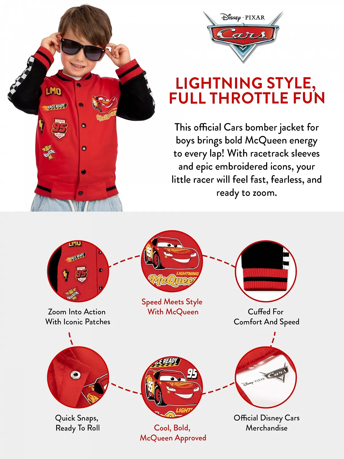 Бомбер Disney Cars Молния МакКуин, фото №6 Бомбер Disney Cars Молния МакКуин, фото №6