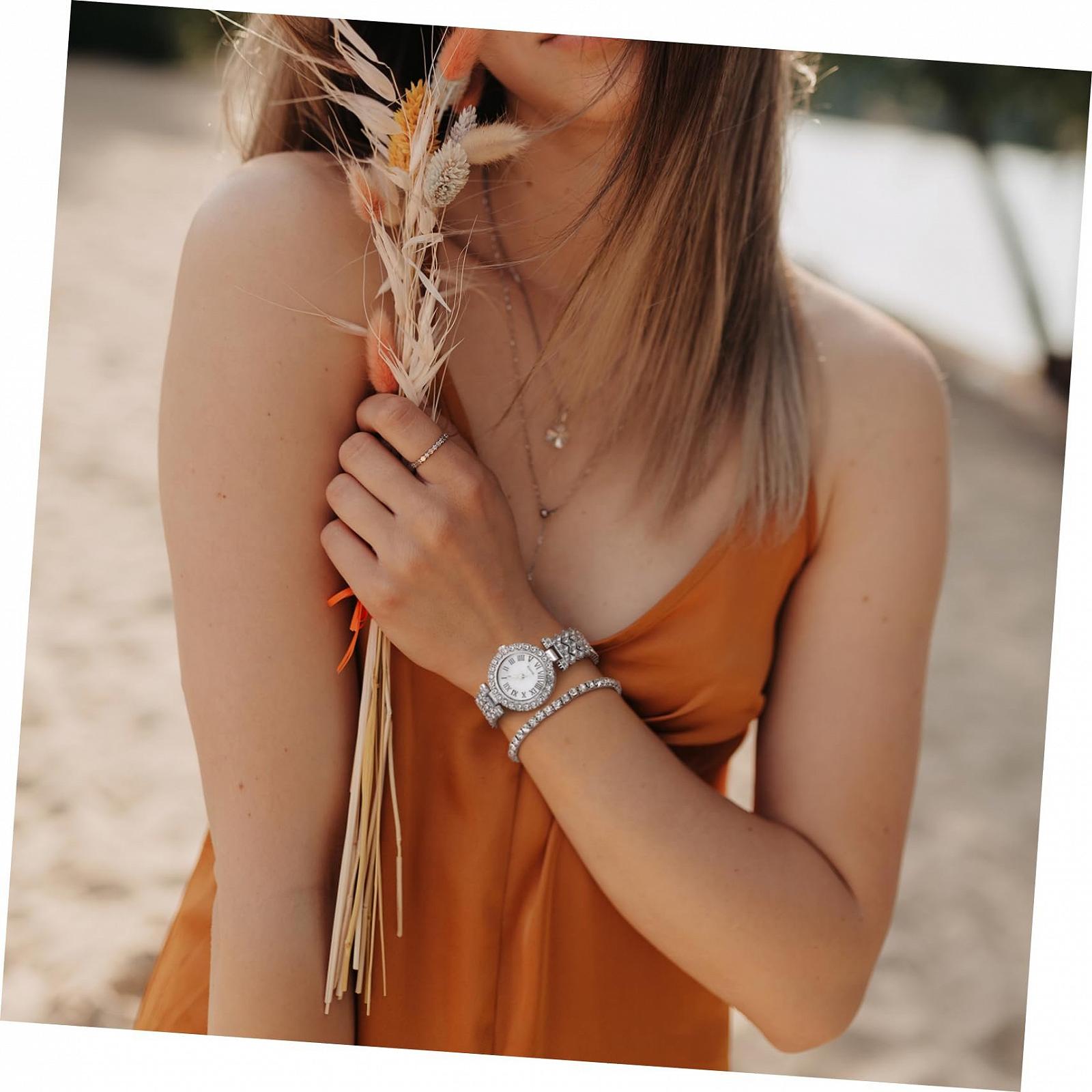 Женские часы Healvian Diamond-in в браслете, серебро, фото №7