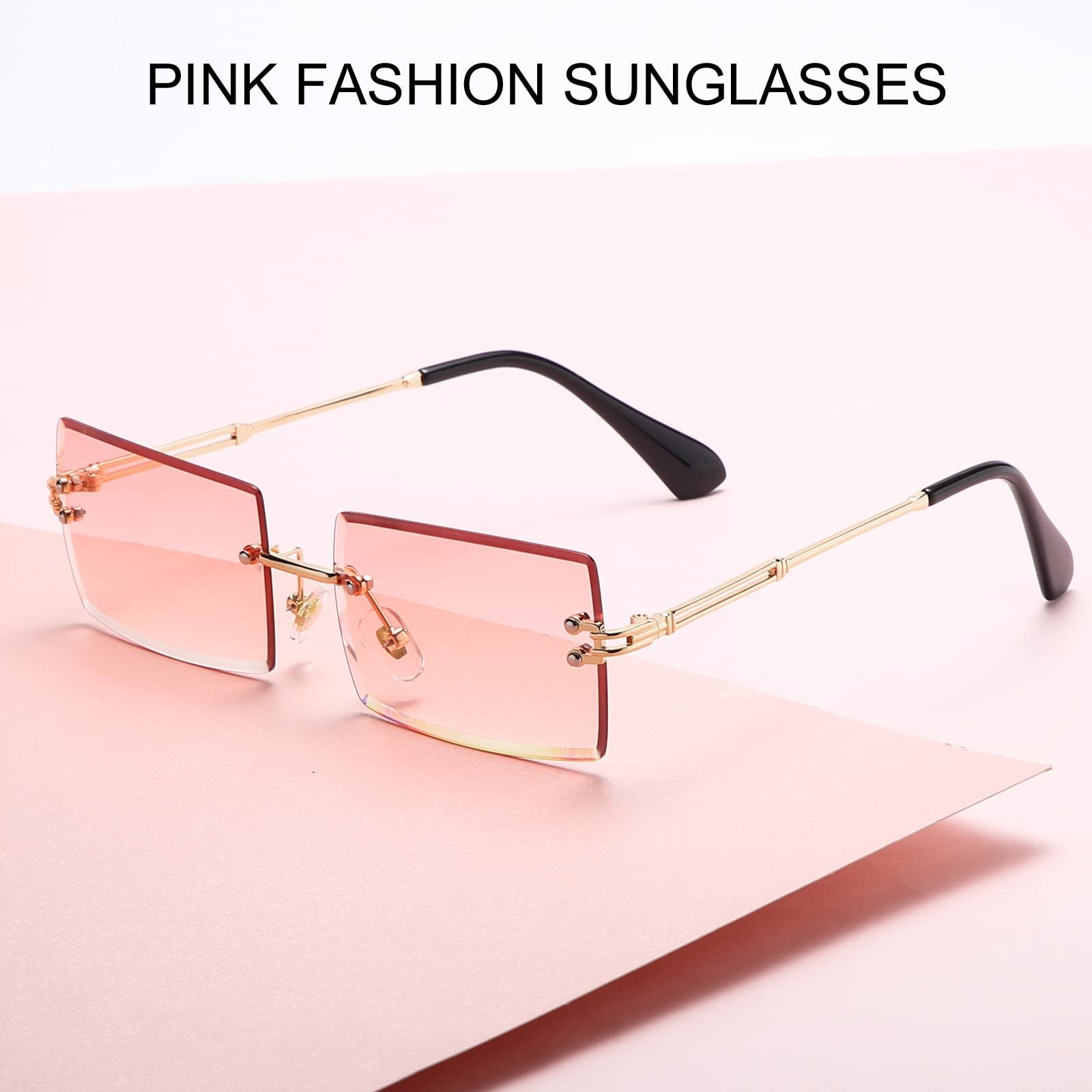 Сонцезахисні окуляри Прямокутні Без оправи Ggpyyon Безкаркасні Прозорі лінзи UV400, фото №4 Сонцезахисні окуляри Прямокутні Без оправи Ggpyyon Безкаркасні Прозорі лінзи UV400, фото №4