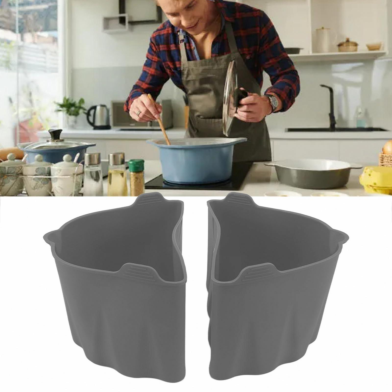 Силиконовая вставка Syrisora 2 штуки для мультиварки 6-7 QT серая, фото №3