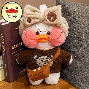 Утка Лалафанфан ОРИГИНАЛ - коричневая кофта Lalafanfan Уточка Мягкая игрушка - Фото 1