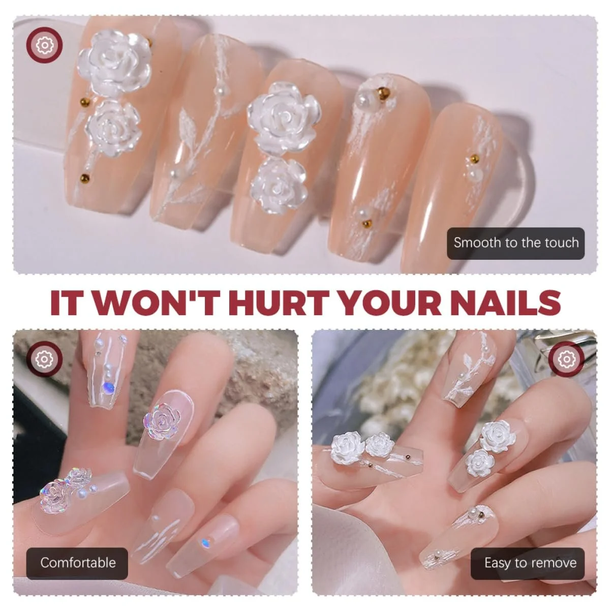 Украшения для ногтей WOONEKY Цветы Смола Дизайн, фото №2