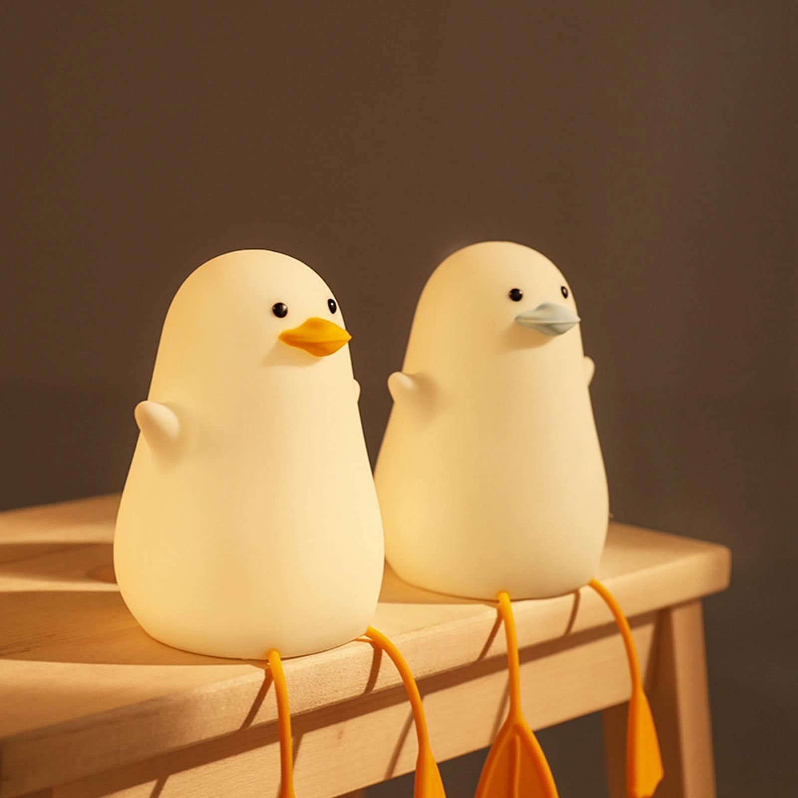 Нічник Cyrank Duck Перезаряджуваний Duck Lamp Сенсорна LED нічна лампа Силіконова Кавайна Декор кімнати для підлітків Лампа на прікроватну тумбочку (#1), фото №4