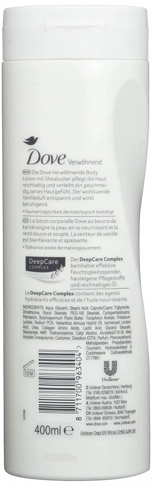 Лосьйон для тіла Dove Живильний Дотик Олія Ши та Аромат Ванілі 400мл, фото №2