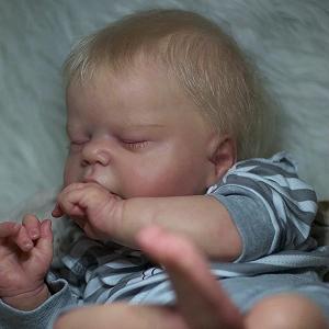 Кукла Zero pam Sleeping Reborn Dolls мальчик 22 дюйма с закрытыми глазами реалистичная новорожденная кукла с белыми волосами - Фото 1