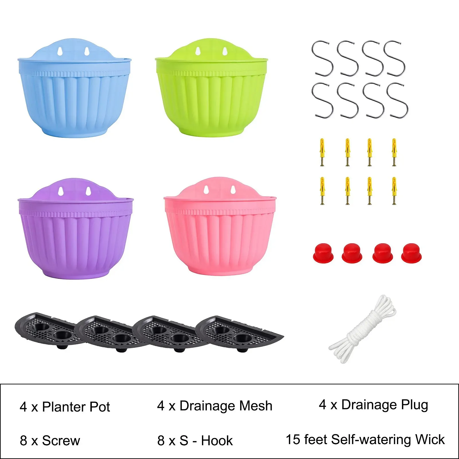 Настенное кашпо ORIMERC 4 шт. Полимерная смола Разноцветный, фото №3 Настенное кашпо ORIMERC 4 шт. Полимерная смола Разноцветный, фото №3