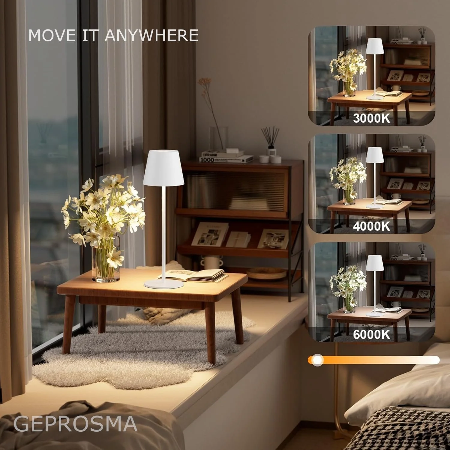 Настільна лампа металева бездротова Touch LED акумуляторна USB C IP54 набір з 2 шт. Modern, фото №7