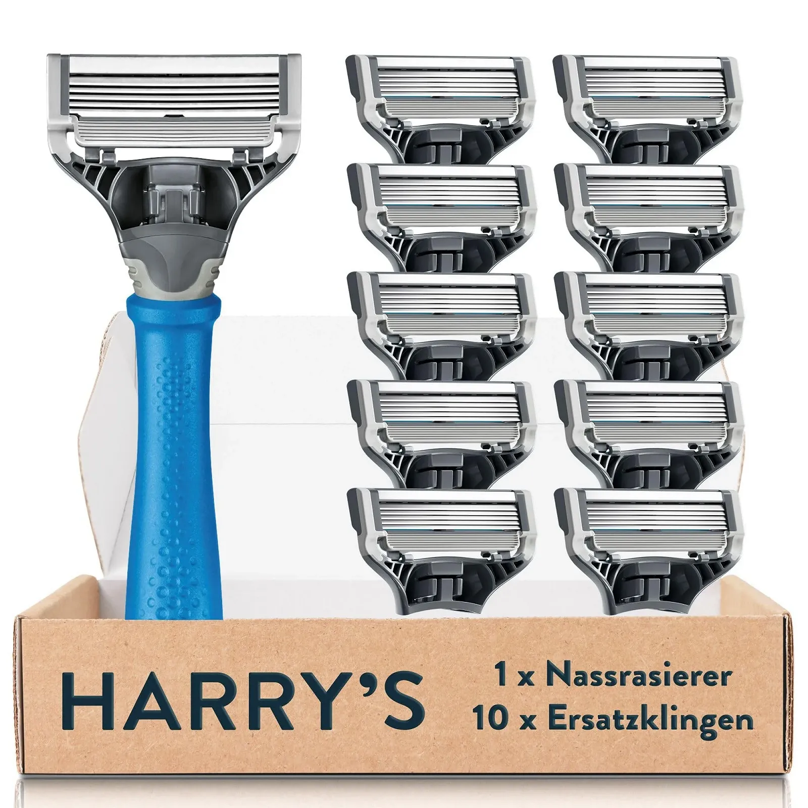 Набор для бритья Harry's Truman с 10 сменными кассетами синий, фото №1 Набор для бритья Harry's Truman с 10 сменными кассетами синий, фото №1