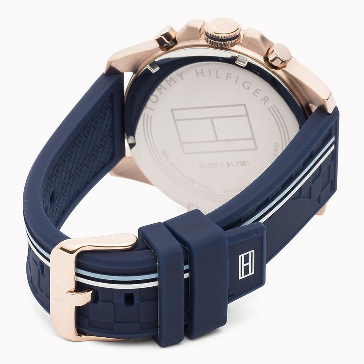 Кварцевые часы Tommy Hilfiger Multi Zifferblatt для мужчин с белым силиконовым ремешком - 1710676, фото №2