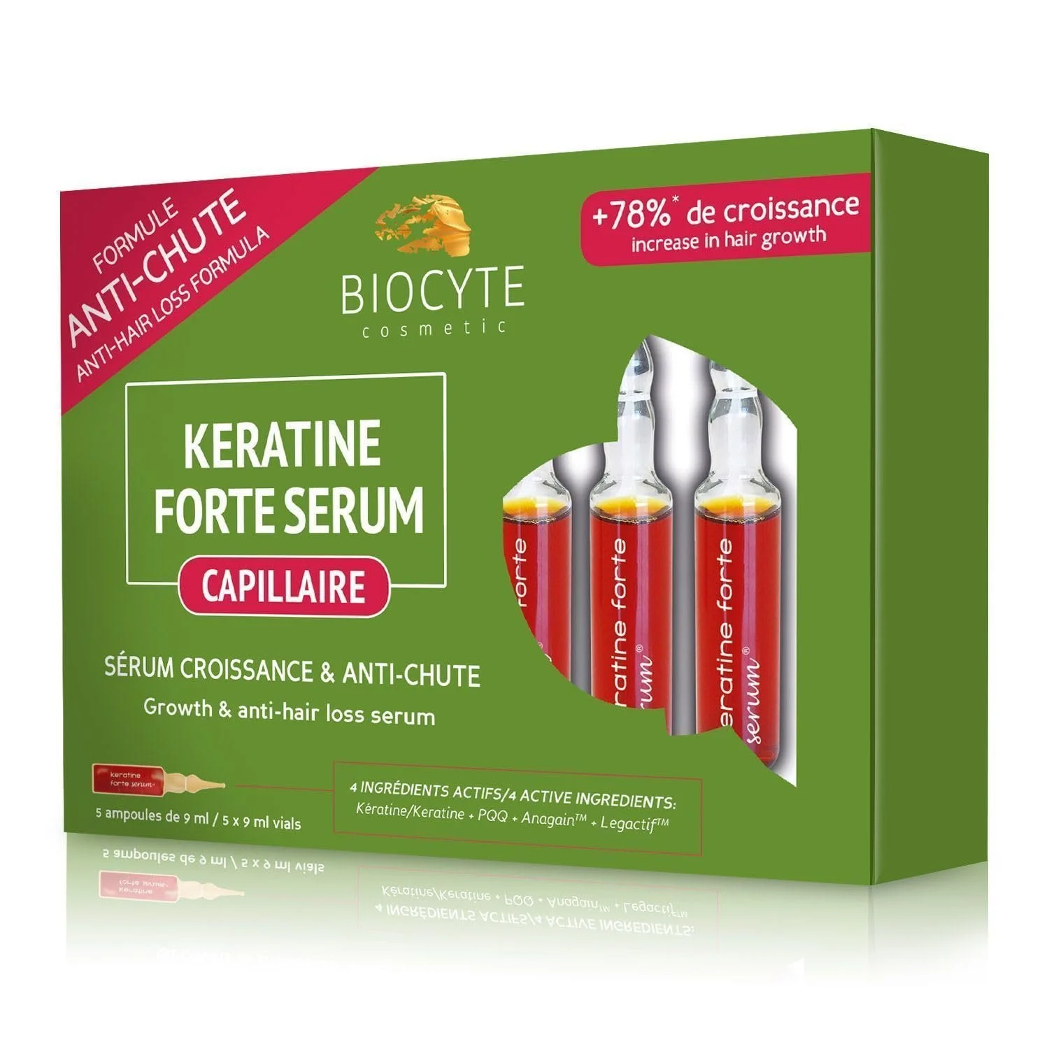 Сироватка проти випадіння волосся Biocyte Keratine Forte 5 флаконів, фото №1
