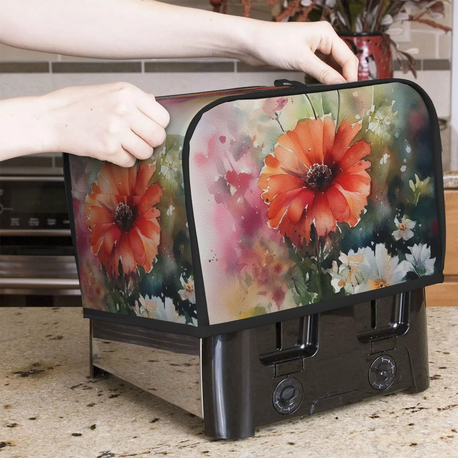 Чохол для тостера на 2 скибки З кишенями Акварельний малюнок, фото №5 Чохол для тостера на 2 скибки З кишенями Акварельний малюнок, фото №5