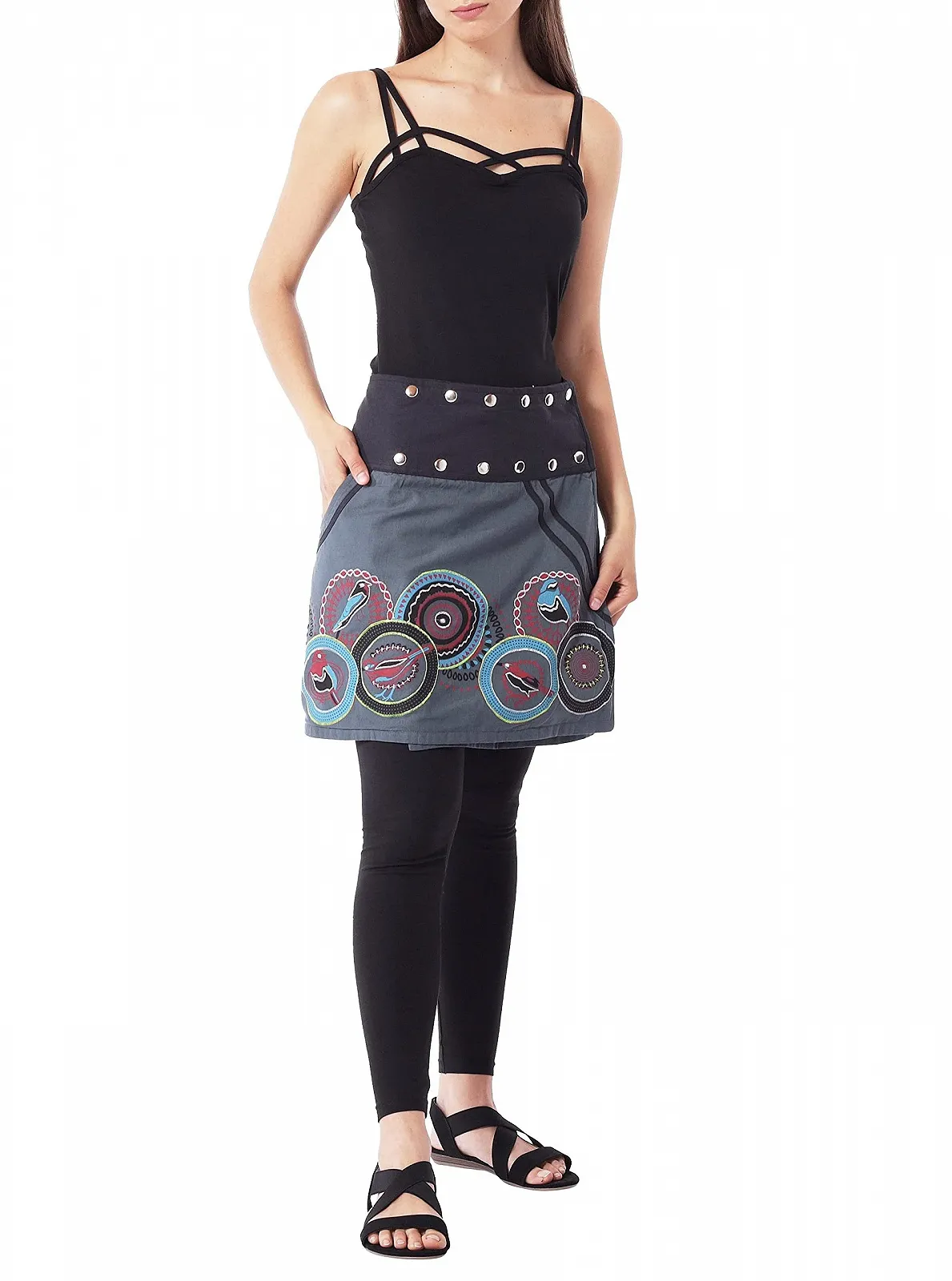 Спідниця PUREWONDER SK110 Жіноча на запах Бавовняна з кишенею, фото №2