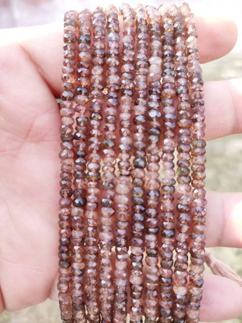 Бусины из натурального андалузита, граненые рондели, 4-4,5 мм, нить длиной 33 см, драгоценные камни для ожерелья, браслета, фото №4