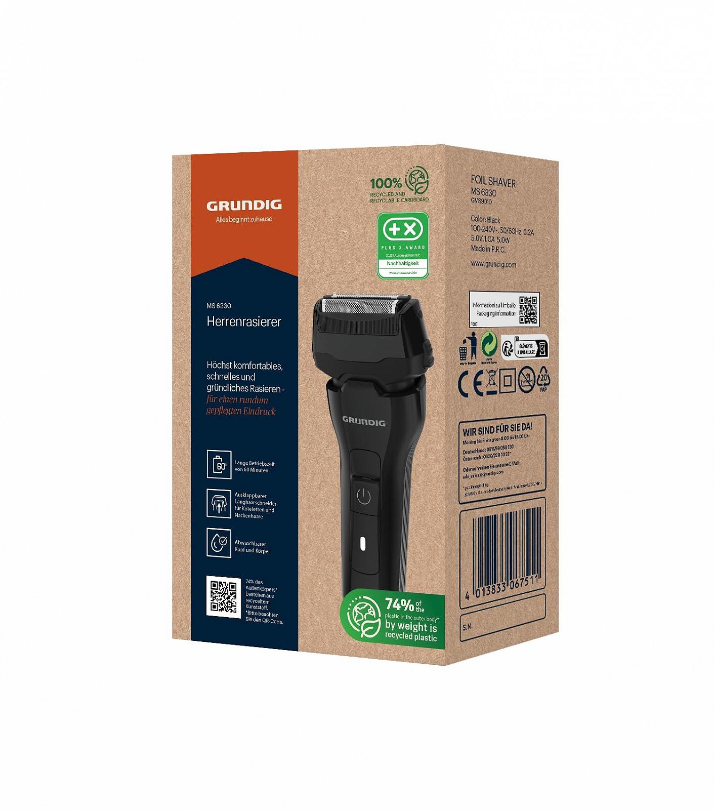 Електробритва Grundig MS 6330 Triple Cutting System 60 хвилин Чорна, фото №6 Електробритва Grundig MS 6330 Triple Cutting System 60 хвилин Чорна, фото №6