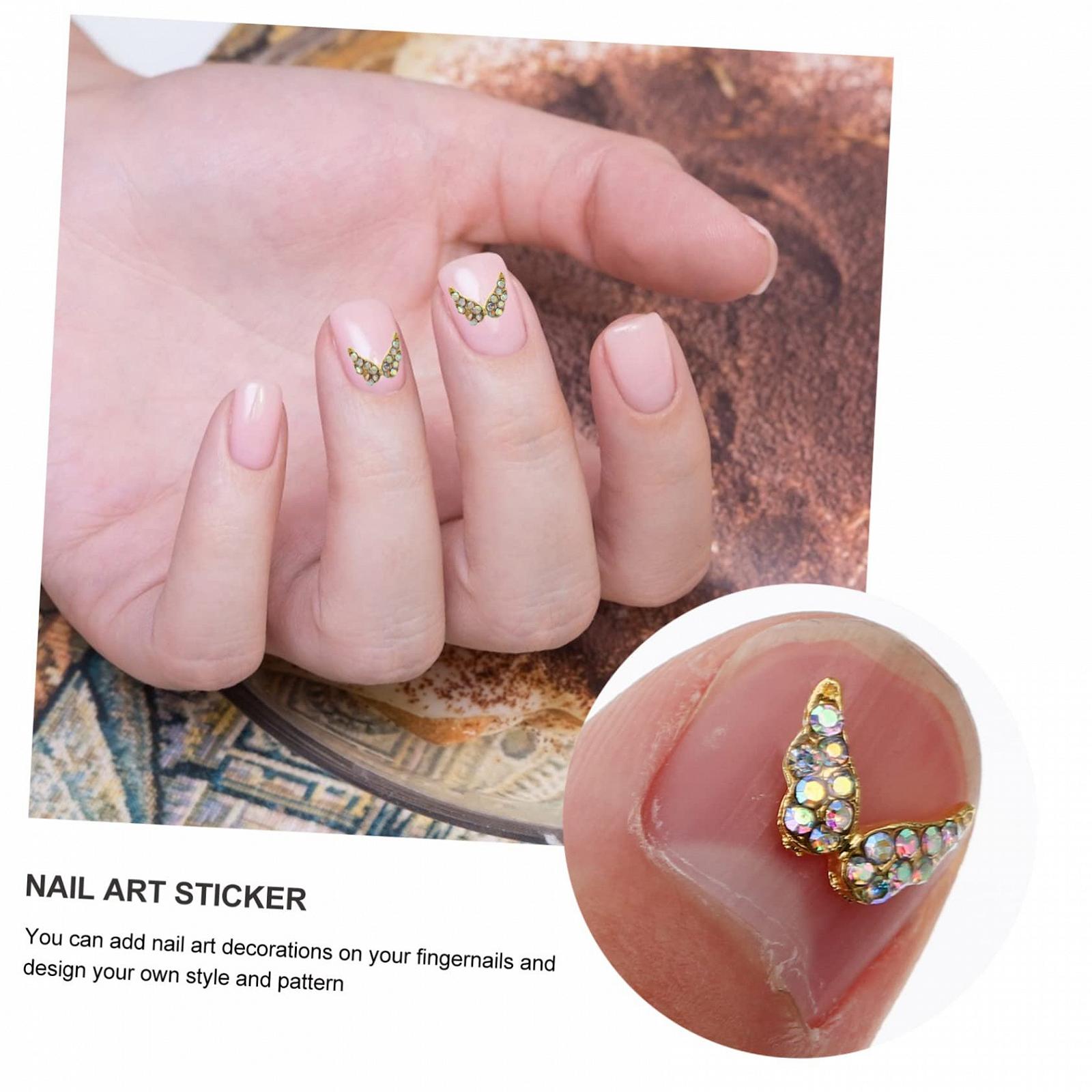 Украшения для ногтей Крылья Healeved, 20 шт, блестящие стразы для маникюра, DIY дизайн ногтей для вечеринок и особых случаев, фото №3