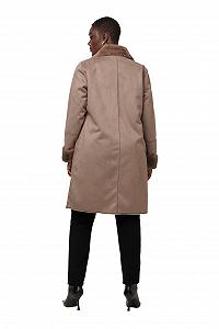 Пальто Ulla Popken Shearling, штучне хутро, комір-стійка, двостороння блискавка synthetic.ua - Фото 1