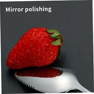 Ложка для цитрусовых Maxin 2 шт зубчатая из нержавеющей стали специальная конструкция для арбуза киви десерта - Фото 1