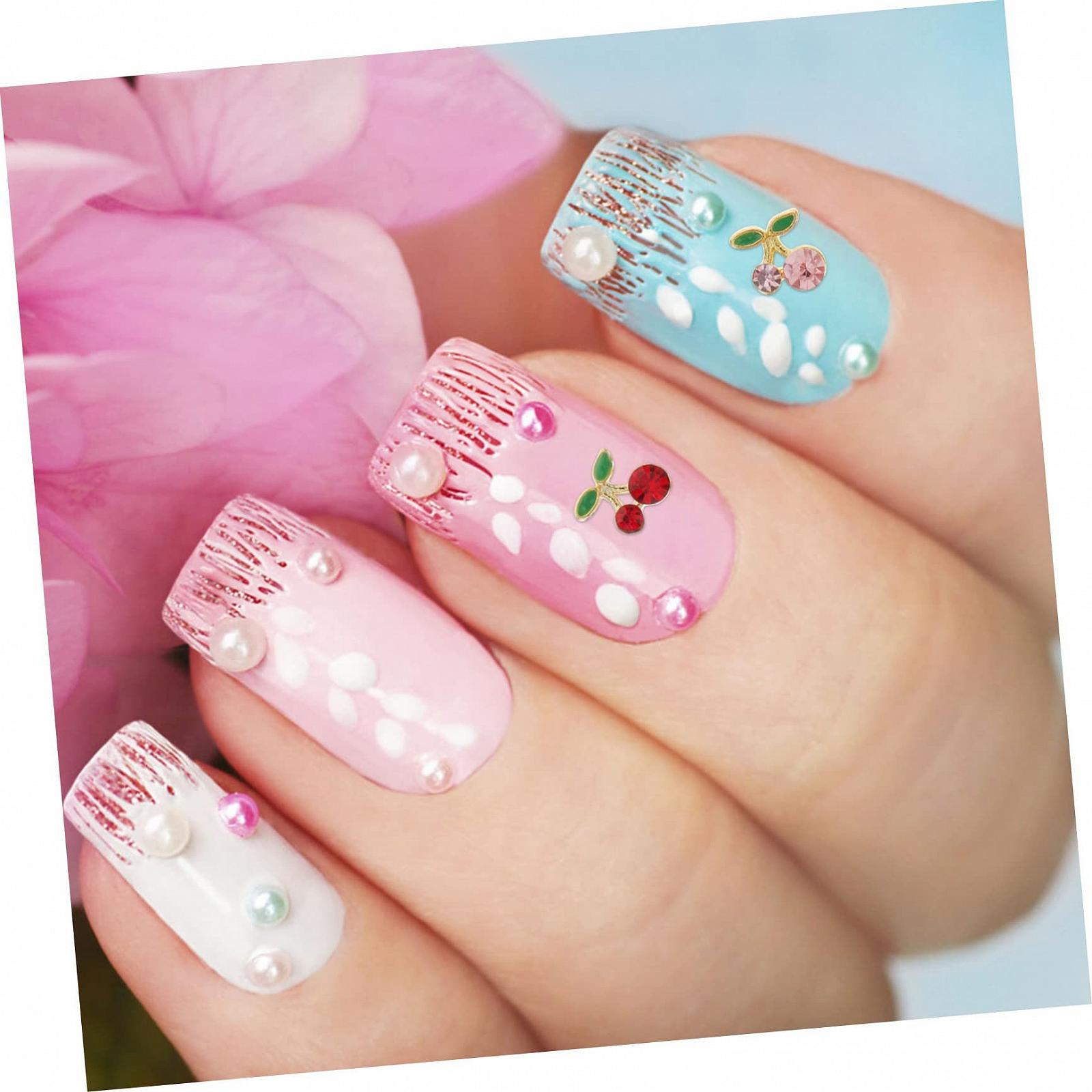 Наклейки для нігтів MERRYHAPY, 36 шт, Вишеньки, Стрази, фото №5