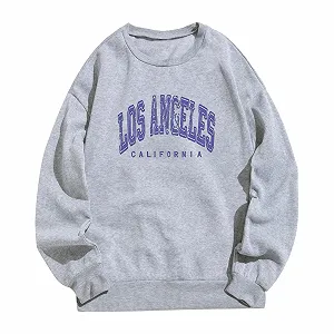 Женская Толстовка Los Angeles California Cool College С длинными рукавами Backwoods Однотонные Худи Короткие Повседневные С круглым вырезом Со спущенными плечами Аккуратные Топы Винтаж Аниме Y2K Осень - Фото 1
