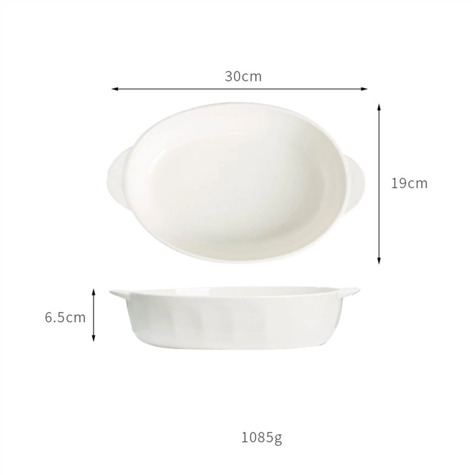 Форма для запекания керамическая овальная с подглазурной росписью большая, фото №2