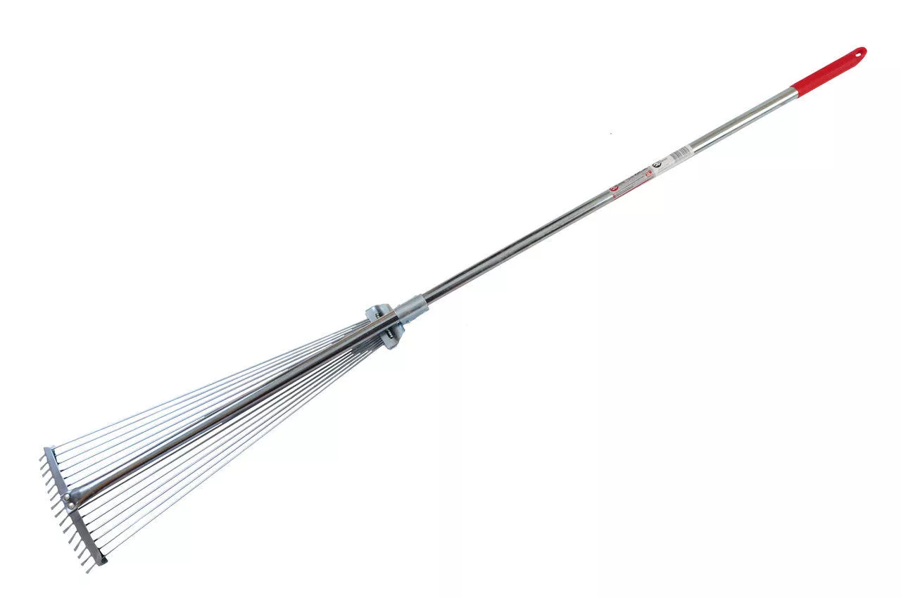 Грабли веерные Intertool 15 прутьев раздвижные с ручкой (FT-3004), фото №1