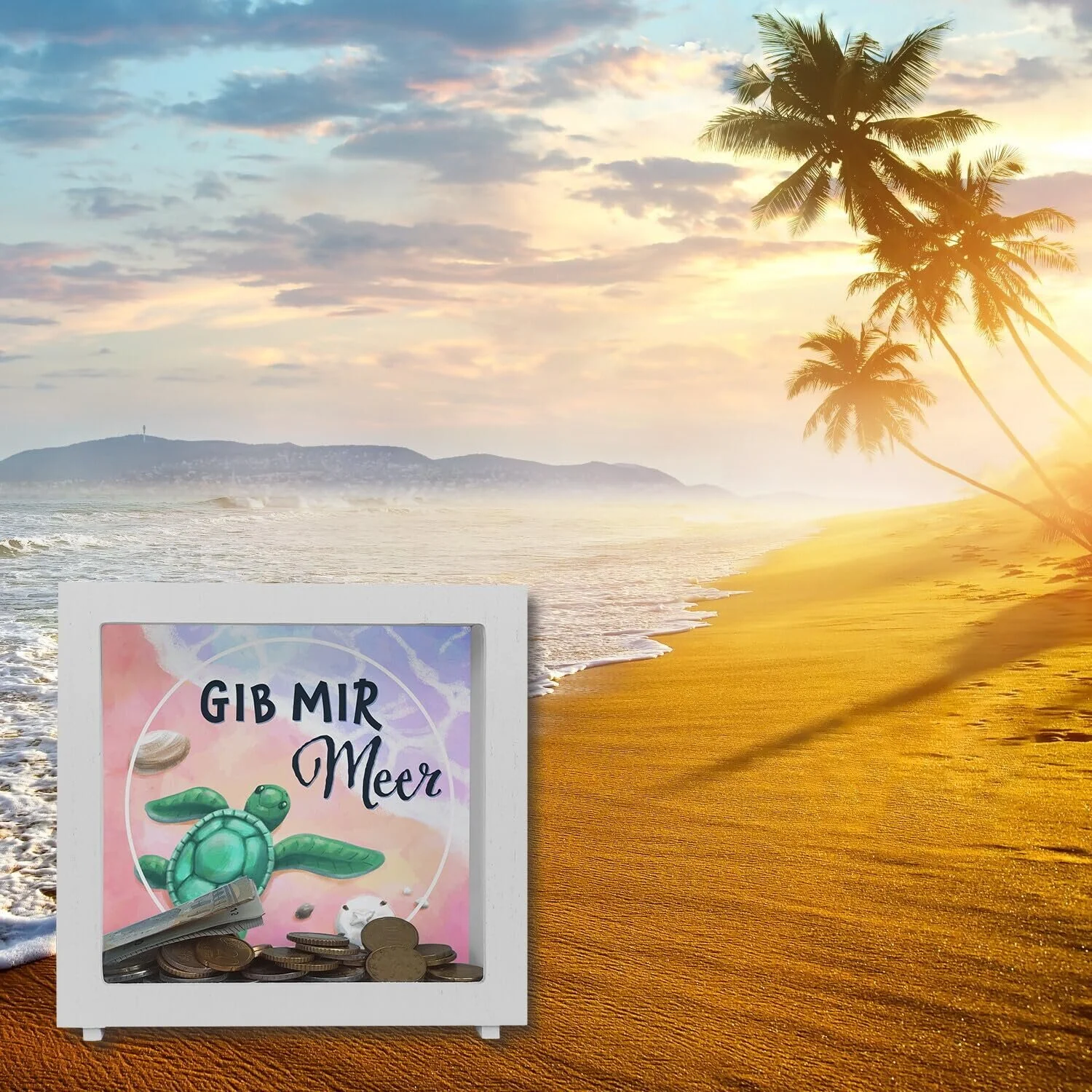 Скарбничка Gib Mir Sea Рамка Дерев'яна Море та черепаха, фото №5