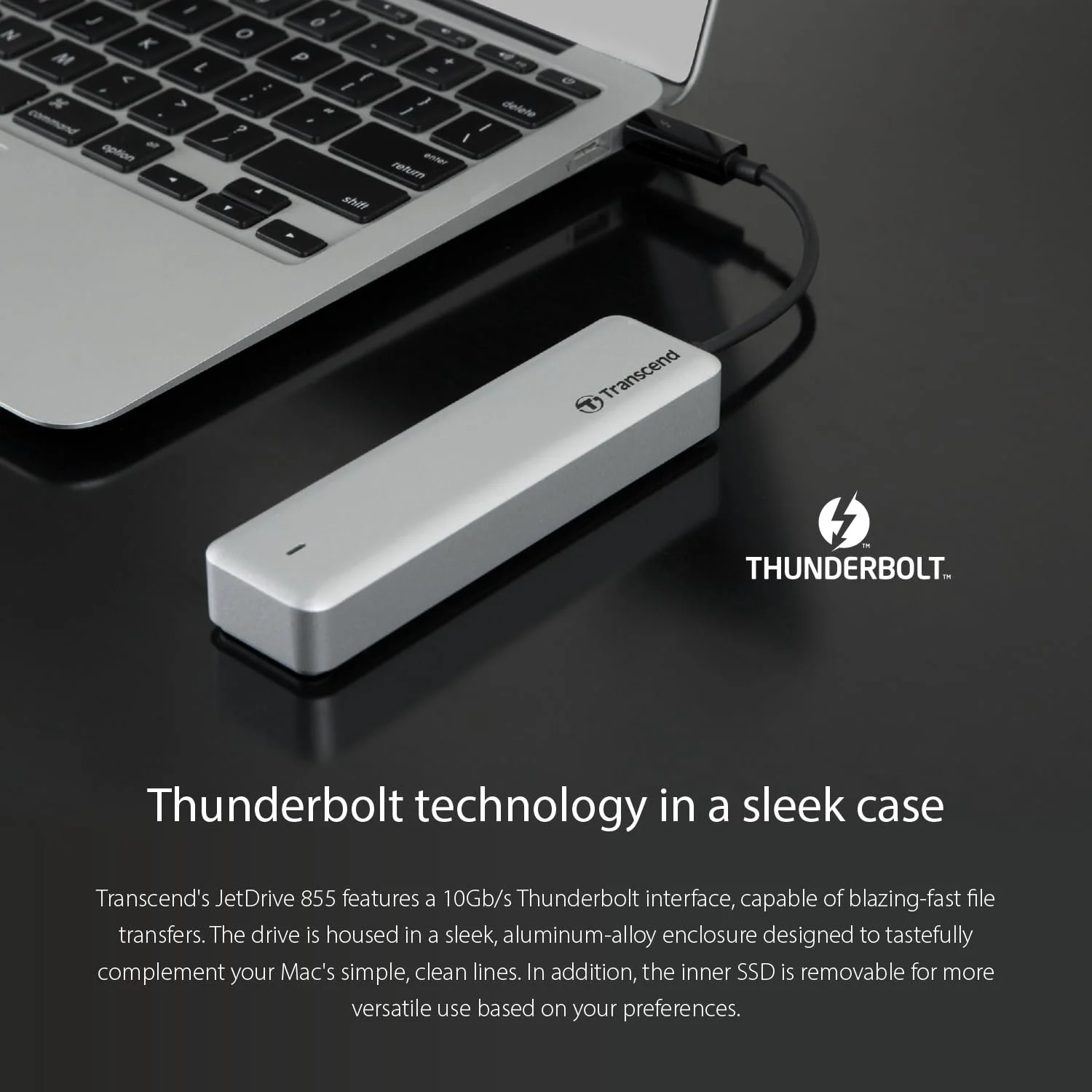 Портативный SSD накопитель Transcend JetDrive 855 TS480GJDM855 480 GB Thunderbolt NVMe PCIe, фото №6 Портативный SSD накопитель Transcend JetDrive 855 TS480GJDM855 480 GB Thunderbolt NVMe PCIe, фото №6