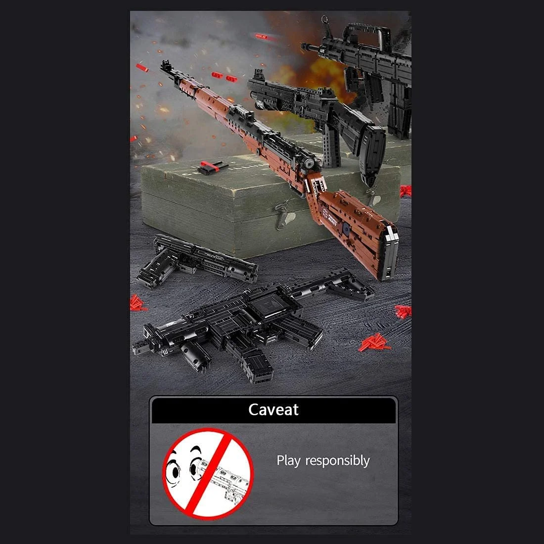 Конструктор Винтовка AKOGD 98K, 1025 деталей, модель винтовки с функцией стрельбы, блокирующие блоки, строительные блоки, конструктор оружия, фото №7 Конструктор Винтовка AKOGD 98K, 1025 деталей, модель винтовки с функцией стрельбы, блокирующие блоки, строительные блоки, конструктор оружия, фото №7