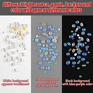 Стразы для ногтей Разные формы Размеры Полупрозрачный Синий Слезы 50 шт synthetic.ua - Фото 1