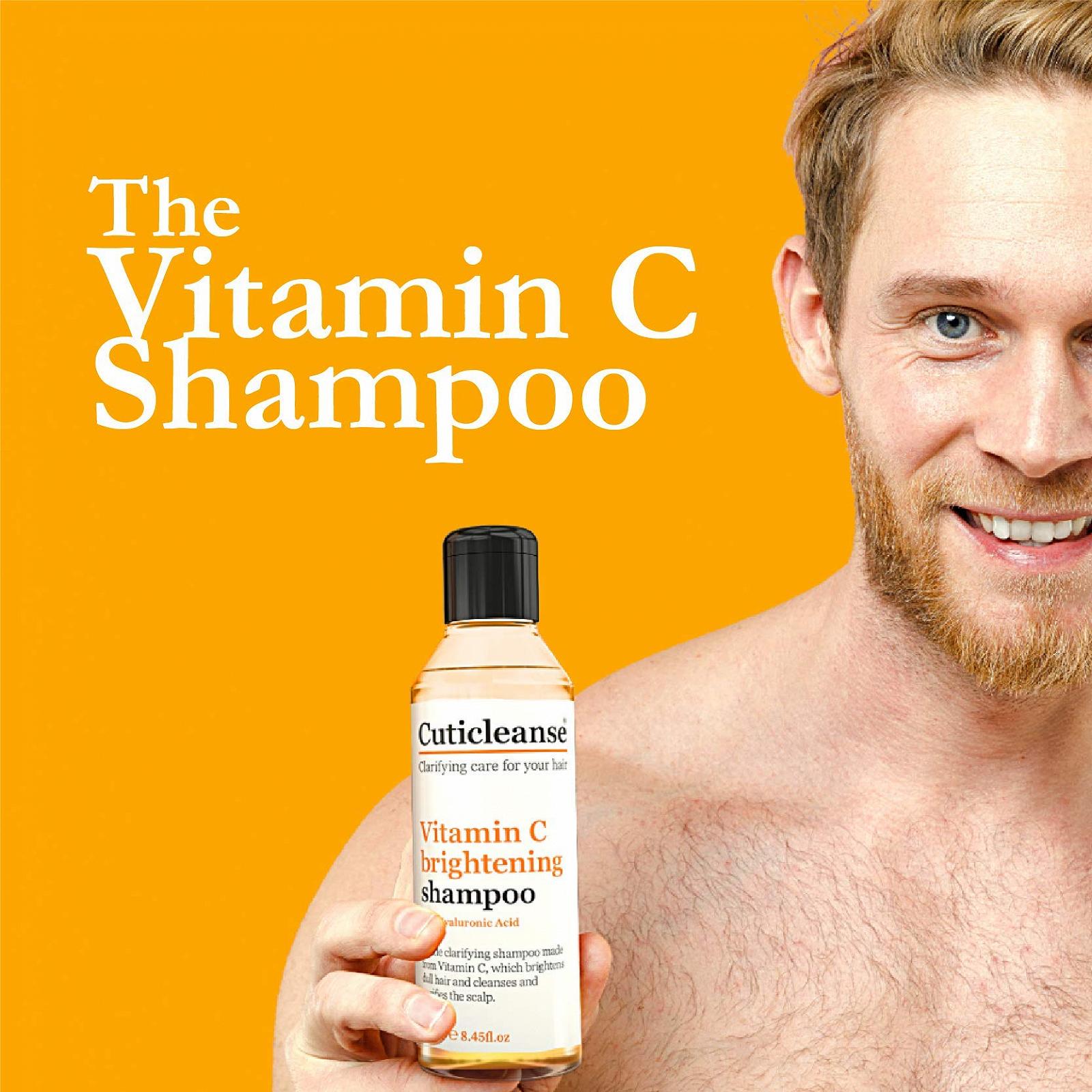 Шампунь Cuticleanse Vitamin C - Увлажняющий шампунь длительного действия - С гиалуроновой кислотой для поврежденных, кудрявых, окрашенных и жирных волос, 250 мл, фото №3