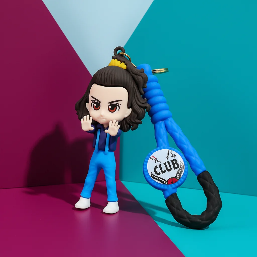 Брелок фигурка Одинадцять из сериала Очень странные дела Stranger Things Eleven на ключи рюкзак сумку пенал, игрушка 8,4 см, фото №3