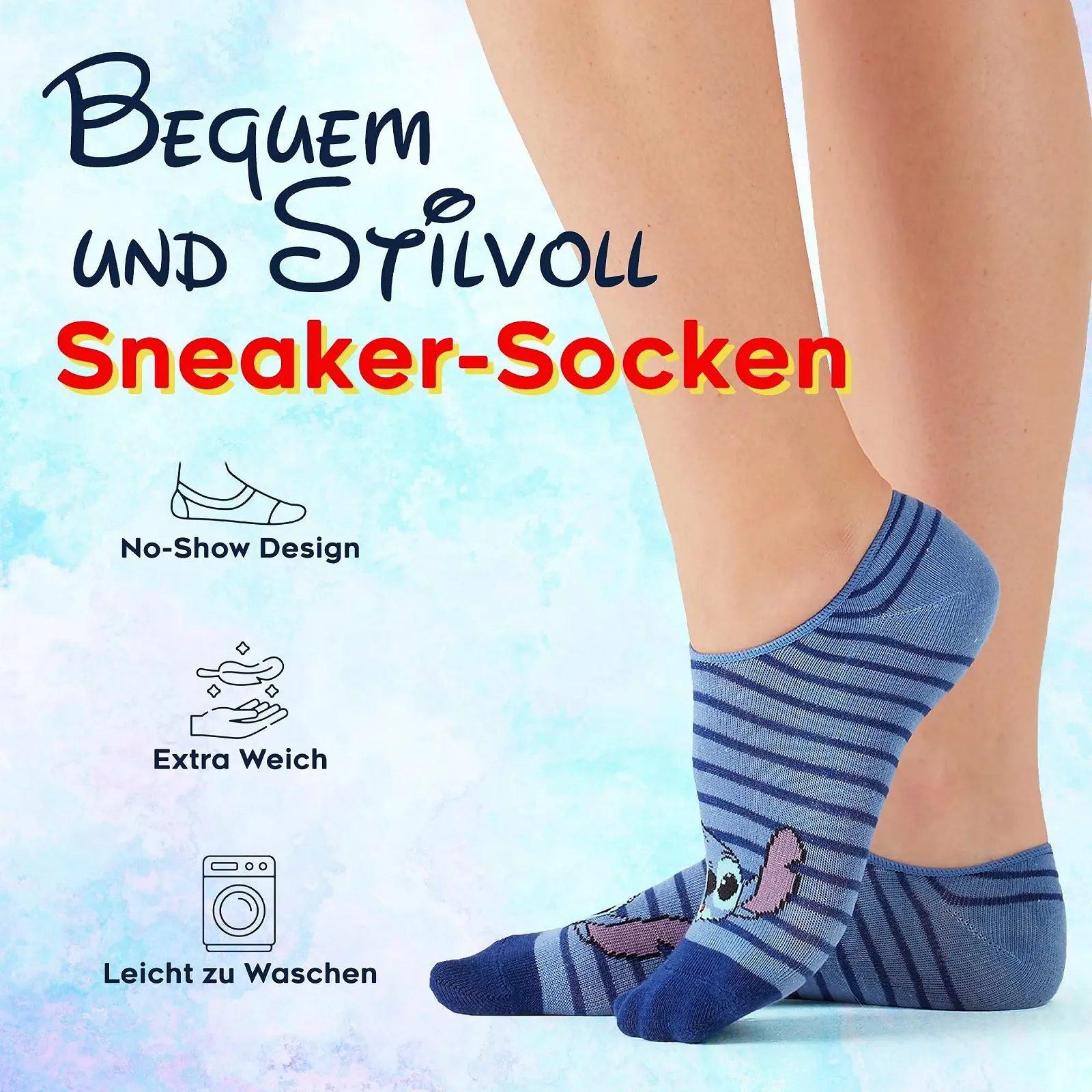 Носки Disney Короткие носки из хлопка, 5 пар, размеры 36-40, для женщин, фото №3