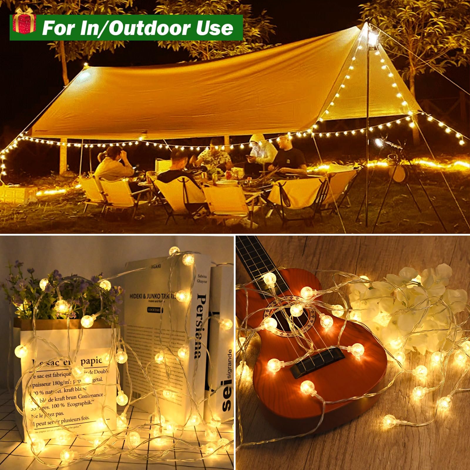 Гірлянда Cshare, 6 м, 40 LED, Кришталева куля, Теплий білий, фото №4
