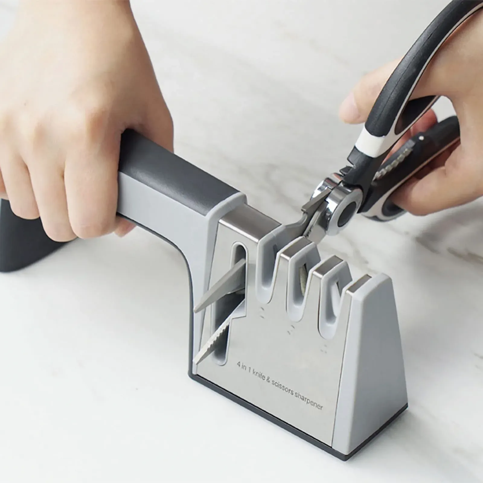 Точило для ножів Pwshymi 4-рівнева багатофункціональна, фото №7