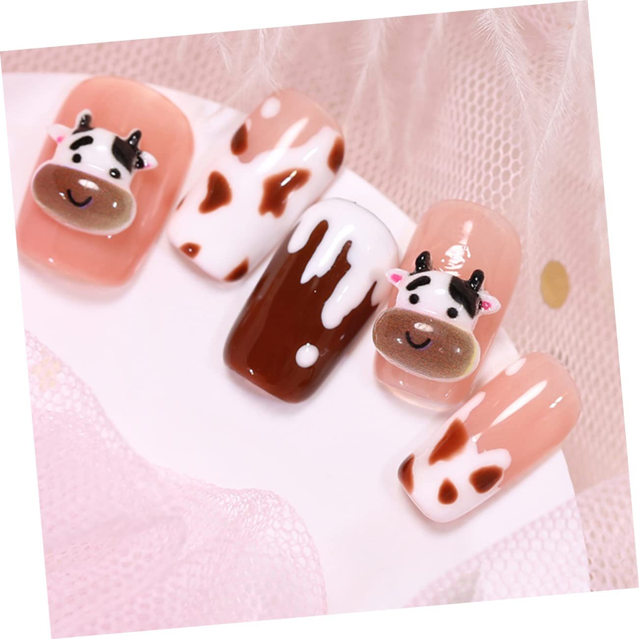Прикраса для нігтів Beavorty з коров'ячим принтом, 50 шт, фото №2