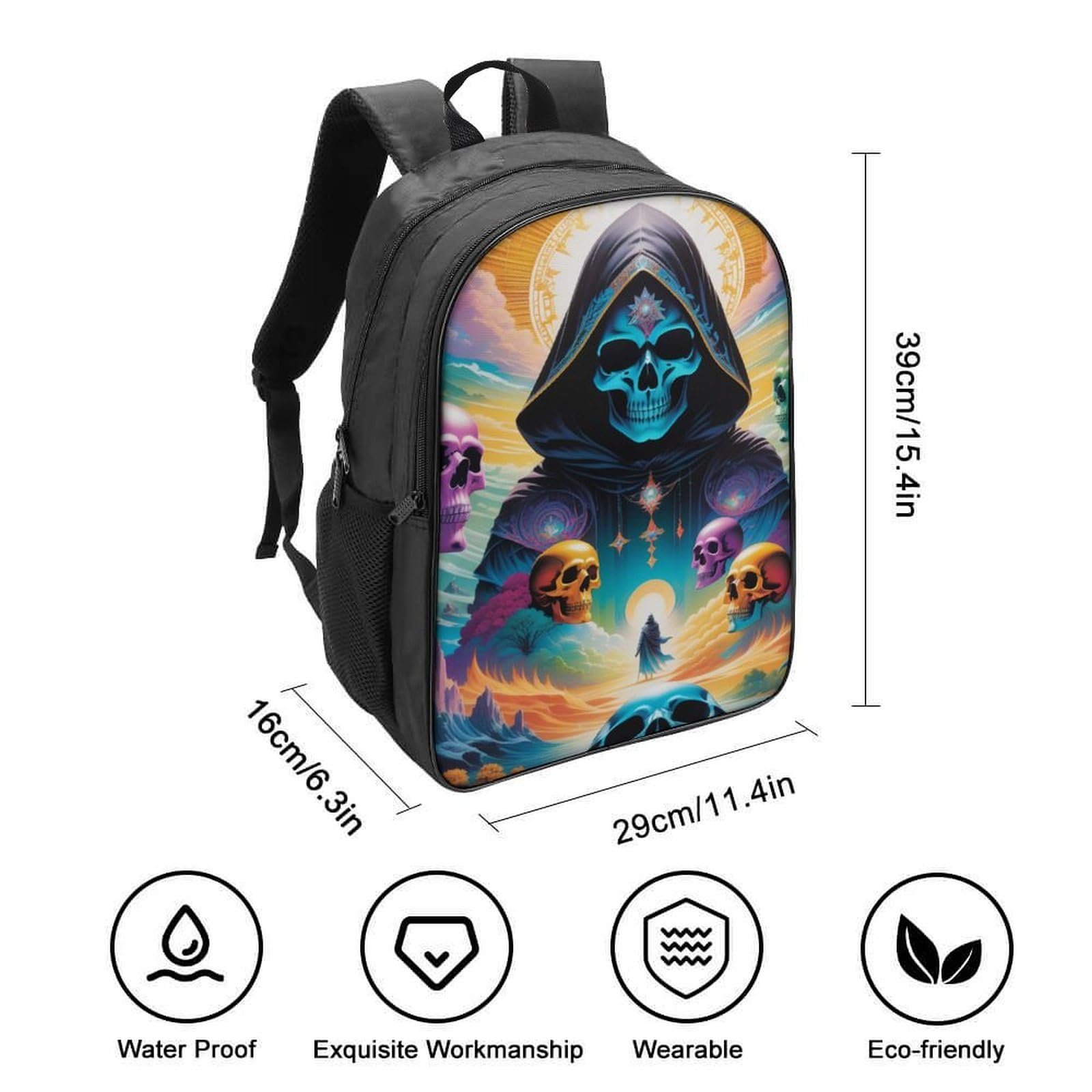 Рюкзак школьный DPEOANEBN Skull Style-8, 40 x 28 x 16 см, фото №2