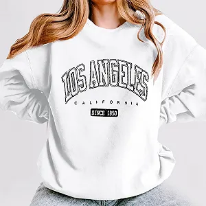 Женские свитшоты Los Angeles California с круглым вырезом, мультяшным рисунком, толстовки с буквами, винтажные кантри-наряды, длинные рукава, комфортные, Y2K, топы 2025, Workou, для колледжа, необходимые synthetic.ua - Фото 1