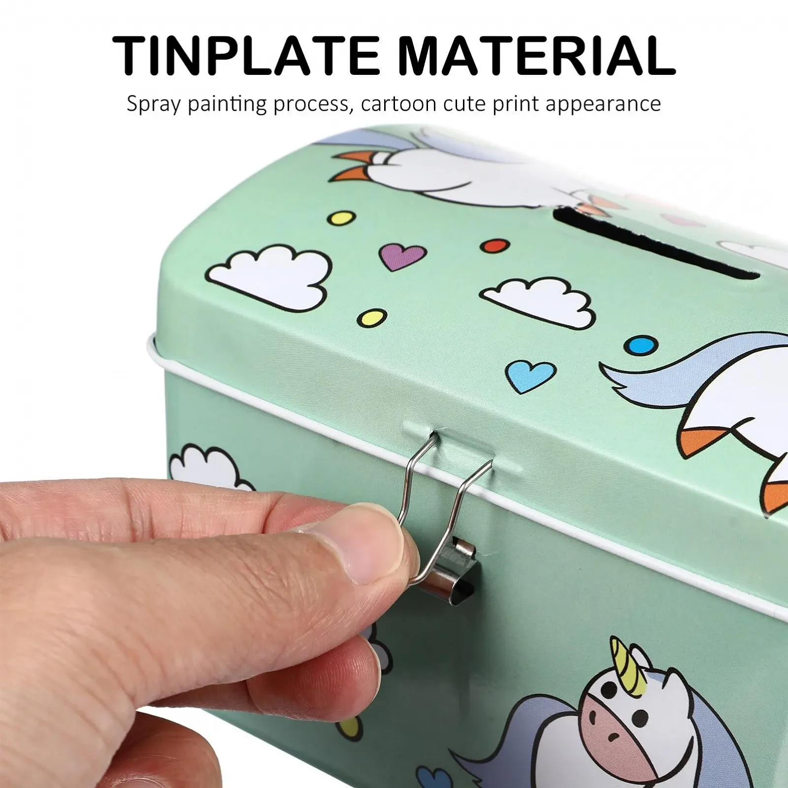 Скарбничка STOBOK Єдиноріг 2 шт. з ключем, фото №6