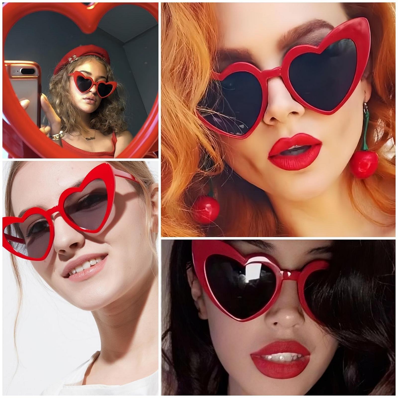 Солнцезащитные очки Сердце RUNHUIS Форма кошачий глаз Цвет Candy, фото №4