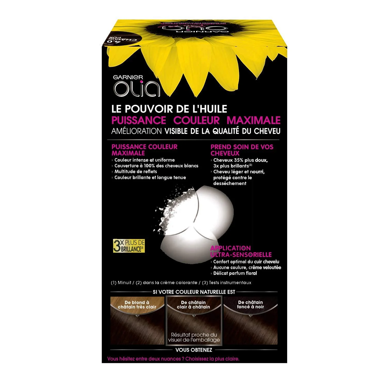 Фарба для волосся GARNIER OLIA 4.0 Pure Chatain (2 упаковки), фото №1