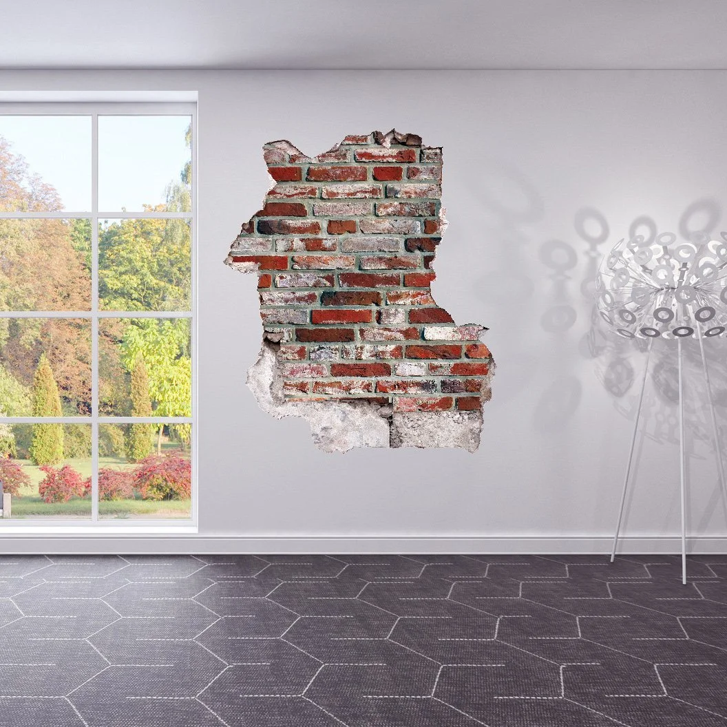 Наклейка на стену Premiumdesign Brick Wall Breakthrough #123 Цветная 105 x 125 см, фото №2