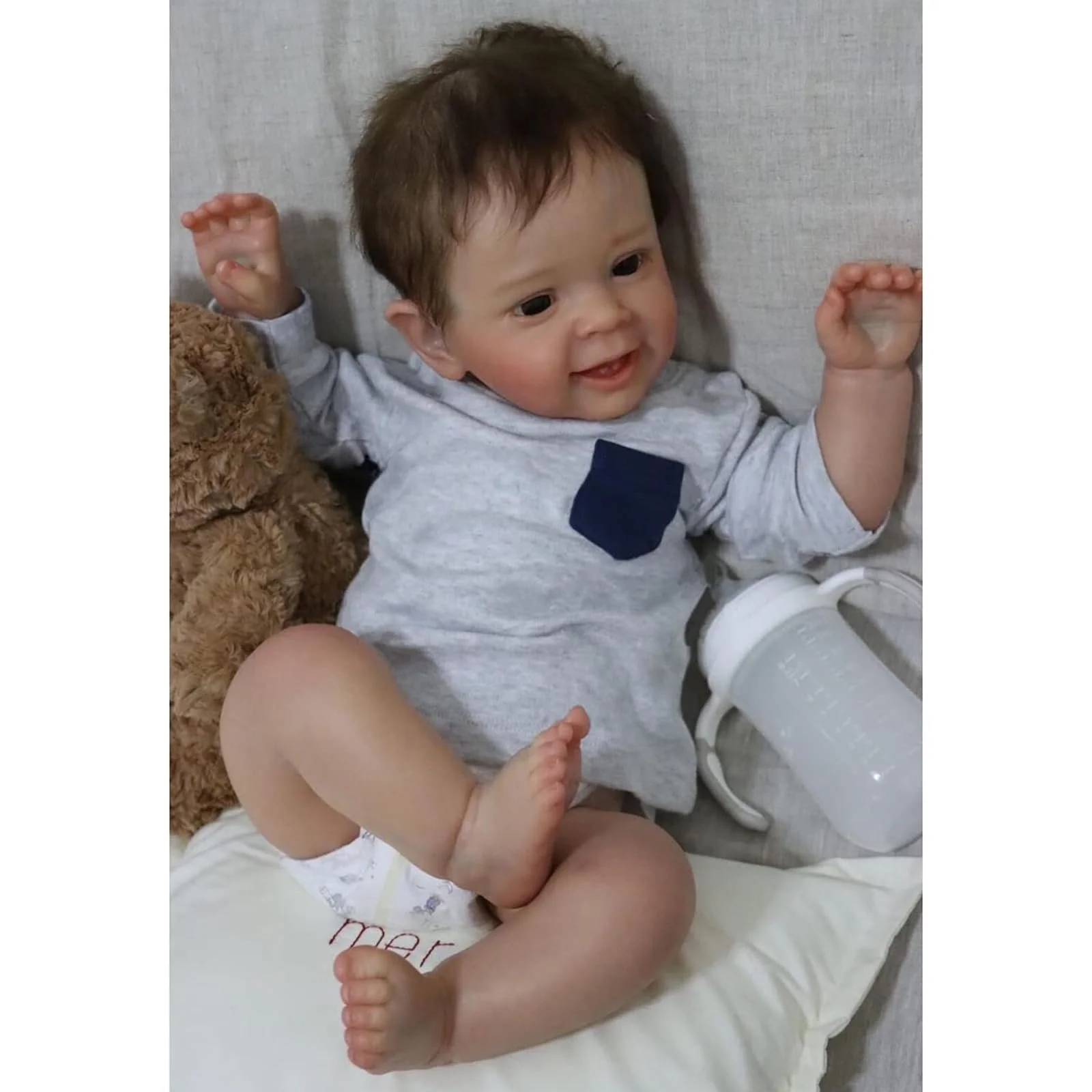 Кукла ZIYIUI Reborn Baby 22 дюйма, силиконовая девочка с мягким телом, реалистичная новорожденная кукла, малыш, фото №8 Кукла ZIYIUI Reborn Baby 22 дюйма, силиконовая девочка с мягким телом, реалистичная новорожденная кукла, малыш, фото №8