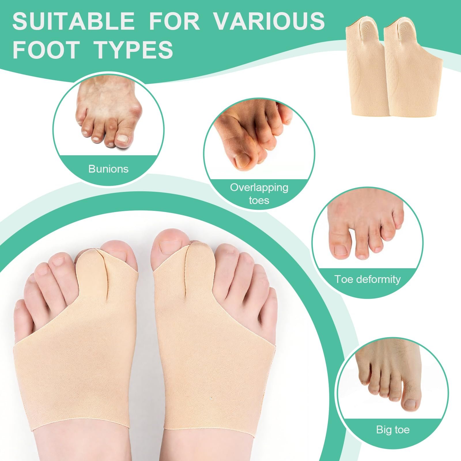 Роздільник для пальців ніг 2 шт. Hallux Valgus Корекція, фото №4 Роздільник для пальців ніг 2 шт. Hallux Valgus Корекція, фото №4