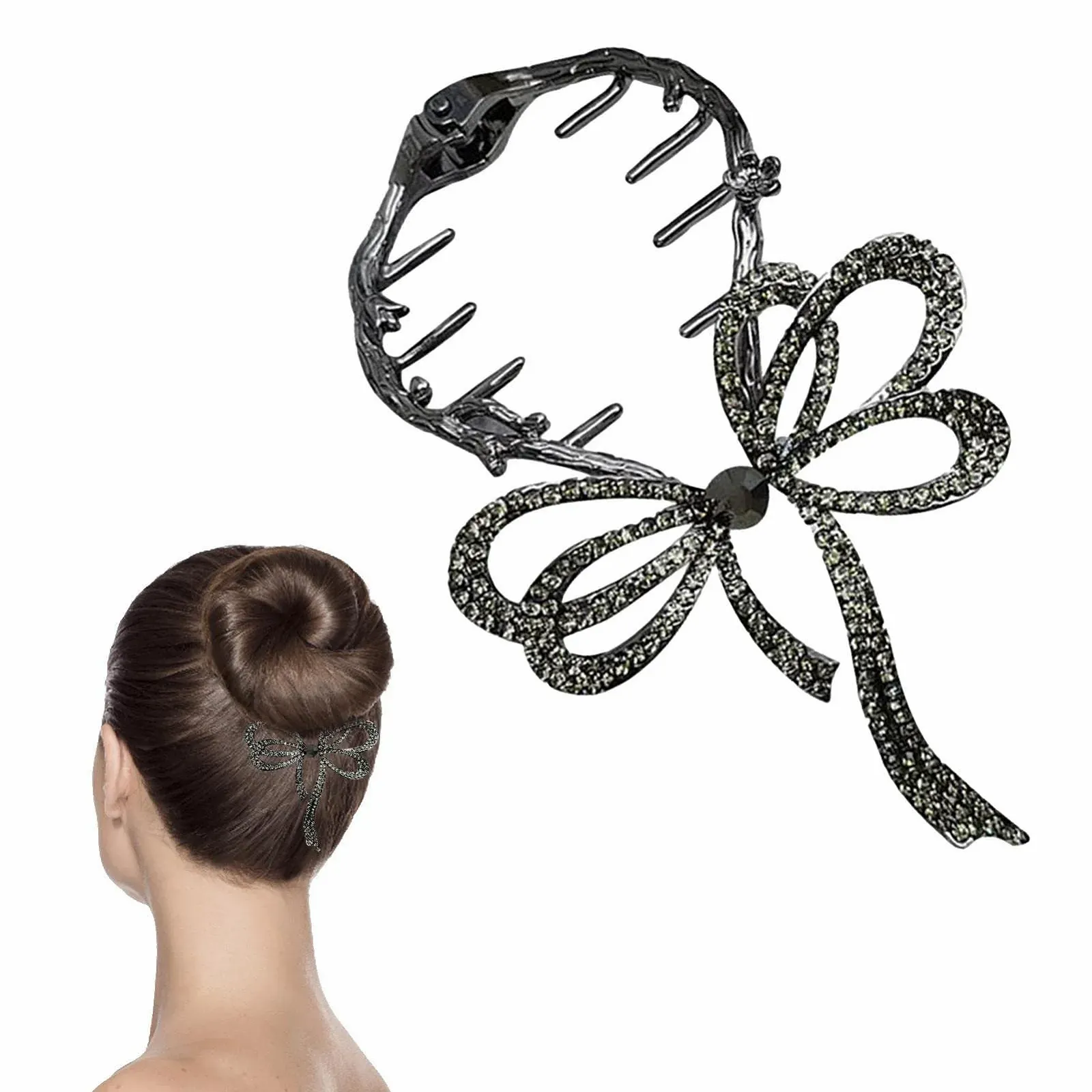 Заколка для волос Бантик Delr, 4 см / 1.57 дюйма, для густых волос, для высокого конского хвоста, фото №7 Заколка для волос Бантик Delr, 4 см / 1.57 дюйма, для густых волос, для высокого конского хвоста, фото №7